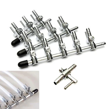 

High Quality Stainless Steel Aquarium Fish Tank Air Flow Distributor 1-5 ways Lever Control Aquarium Pet Supplies