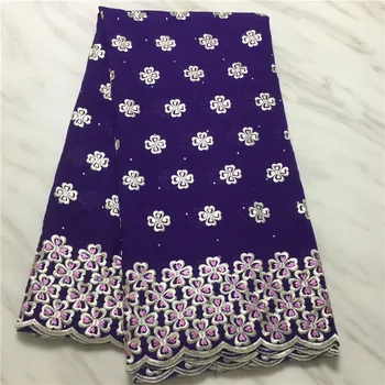 

5 yards Swiss lace fabric 2019 latest stones embroidery lace African cotton fabric Swiss voile lace popular Dubai style pl66-516