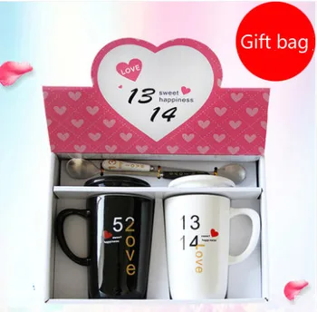 

JM 2019New! Creative ceramic cup 520 couple cup gift box set Mug sales gift cup custom logo lovely mug gift box funny Mug
