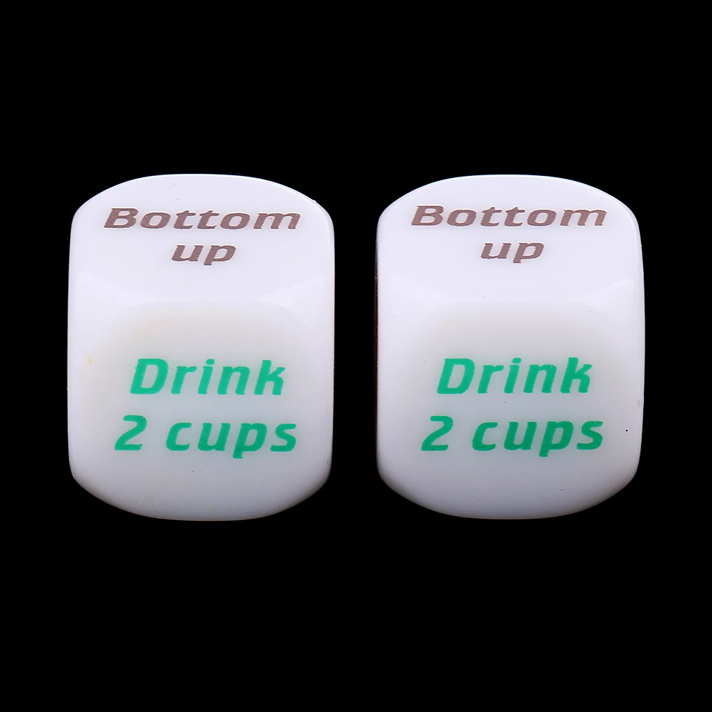 2Pcs Pub Bar Drinking Dice Six Sided D6 Dies for Bachelor Hen Party Game Toy
