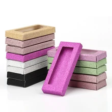 Atacado 50 pçs embalagem caixa de cílios em branco pacote shinny multicolorido caixa de papel cílios diy caixas de embalagem flash maquiagem