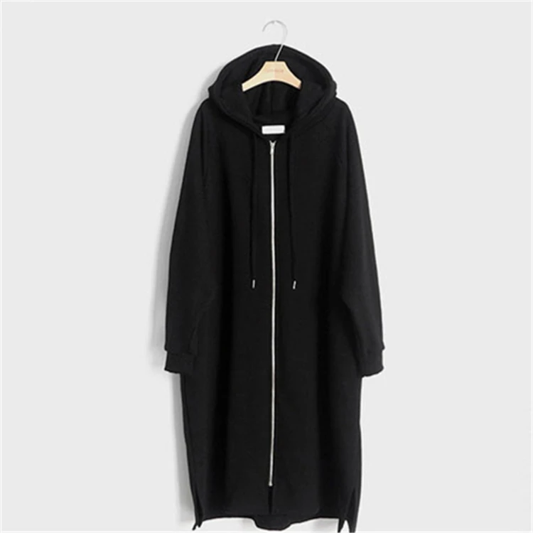 Mazefeng Autumn Winter Women Jackets Hooded Zipper Prairie Chic Fashionable Korean Style Elegant Casual Long Coat Outerwear