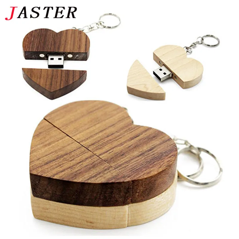 JASTER(более 10 шт бесплатный логотип) деревянное сердце Usb флэш-накопитель карта памяти, Флеш накопитель 8g 16g 32gb 64GB свадебный подарок фотография подарок