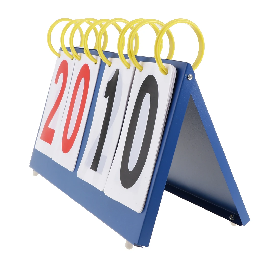 Lightweight Sports Table Top Scoreboard Flip 99/999 Score Board with Red Black Plastic Number Cards