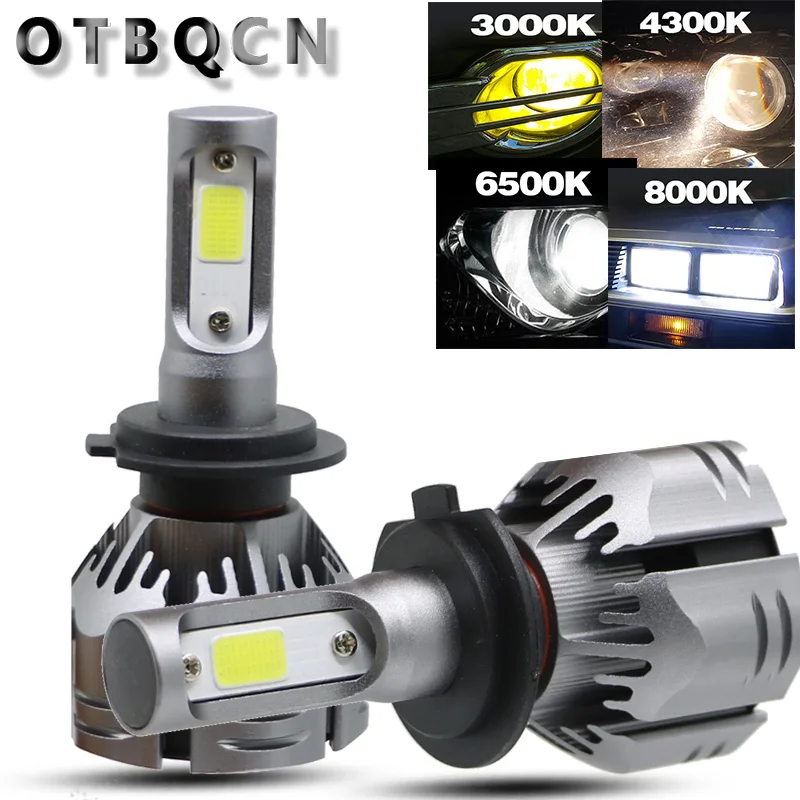 Светодиодный головной фонарь OTBQCN для автомобиля H4 H7 H11 4300K 3000K 8000K 6500K H27 880 H1 H3 9005 9006