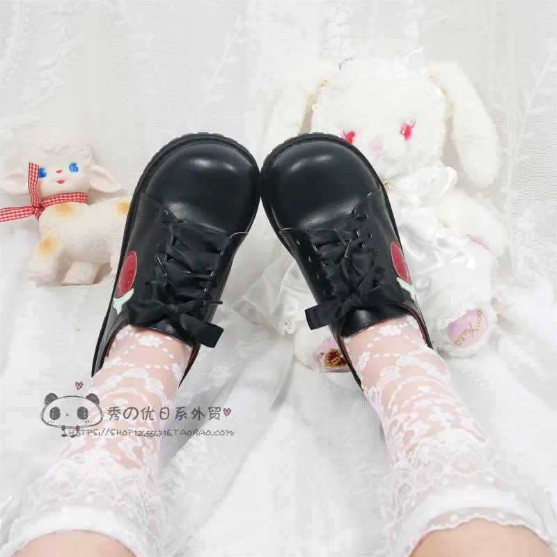 da Morango rendas princesa kawaii sapatos cabeça