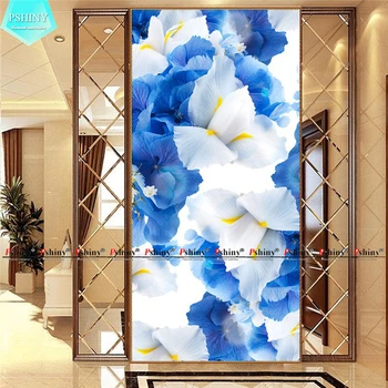 

PSHINY NEW 5D DIY Diamond embroidery sale blue white flowers decorative painting Full drill square rhinestone Diamond Painting