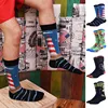 Combed Cotton Fashion Hip Hop Men Socks Trend Harajuku shark Clown Skateboard oil painting animal Happy Socks Funny Sokken ► Photo 2/6