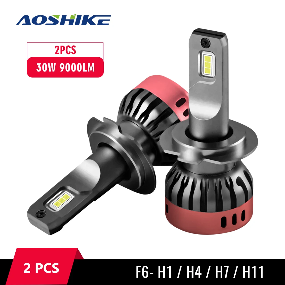 AOSHIKE 2 шт. Автомобильные фары лампы H1 H4 H7 H11 Высокая яркость Автомобильные фары 9000лм 6000 К Белый 12 в 24 В автомобильные аксессуары