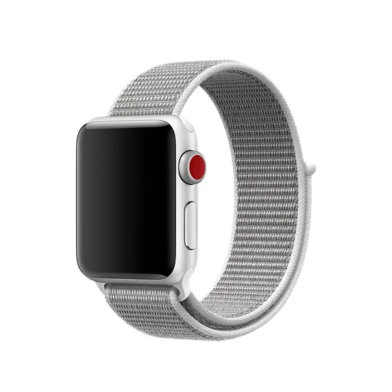 Новинка, цветной тканый нейлоновый спортивный ремешок для Apple Watch, 42 мм, 38 мм, 40 мм, 44 мм, мягкий браслет, ремешок для iWatch, серия 5, 4, 3, 2, 1 - Цвет ремешка: pearl