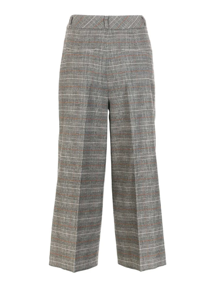 Vero Moda Женские OL стиль высокой талией плед молнии широкие брюки Капри | 31916J507