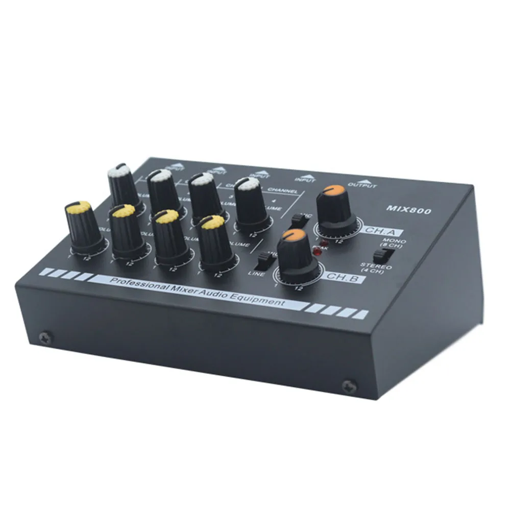 4-kanal Stereo 8-Kanal Mono Sound Mixer Audio Mixer Mit Eu Power Adapter Musik Zubehör 4-kanal Stereo 8-Kanal Mono Sound Mixer Audio Mixer Mit Eu Power Adapter Musik Zubehör