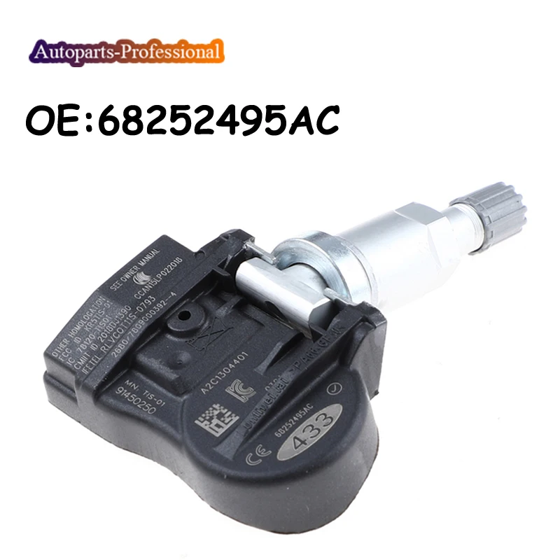 

OEM 68252495AC For Jeep Grand Cherokee Durango 16-19 TPMS Tire Pressure Monitor Sensor 433MHZ Car