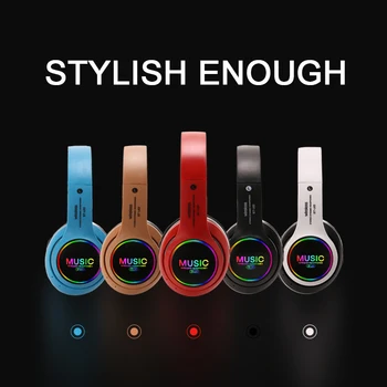 

Wireless Bluetooth 5.0 Headset mircophone High Definition Sound Quality Stereo Music Headphone color earphone auriculares