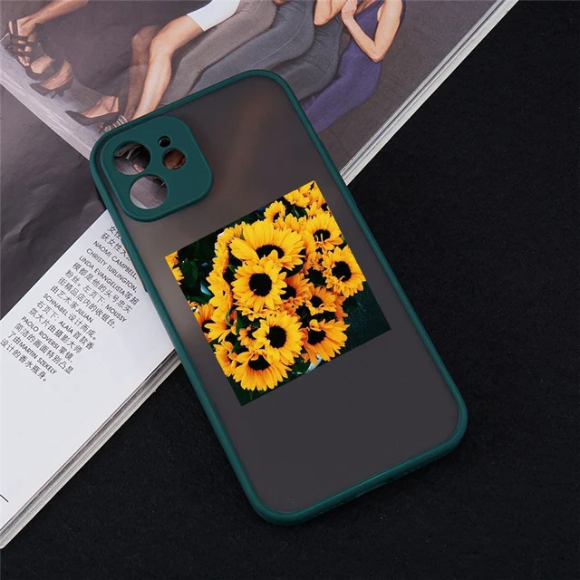 Soft Bumper Phone Case For Iphone 12 11 Pro Max Mini 7 Plus Xr Xs Max 6s 7 8 Plus Se Matte Clear Sunflowers Wave Capa Cover Phone Case Covers Aliexpress