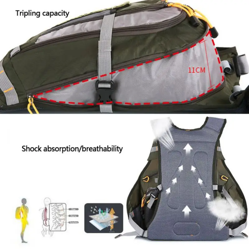 Outdoor Sport FishingBackpack Male Multi-pocket Adjustable Mesh Vest For Fishing Hunting Camping Vest