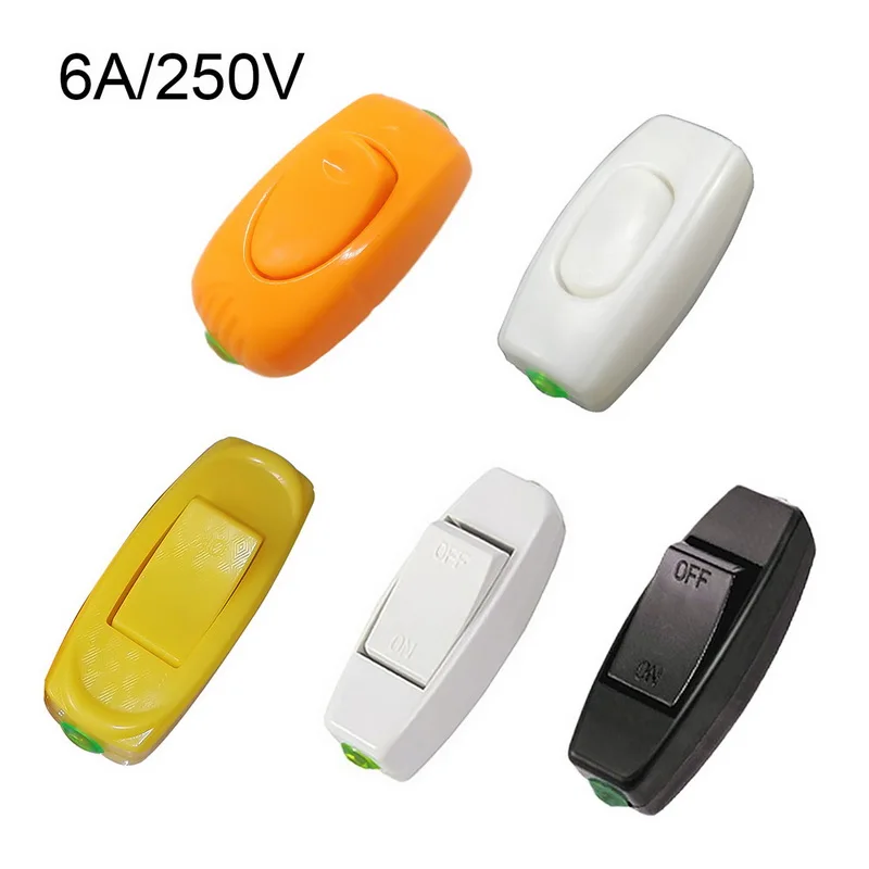 

1PC 6A 250V Rocker Switch Lnline ON/OFF Table Lamp Desk Light Control Switch Socket Electric Switch Electrical Parts Hot Sale
