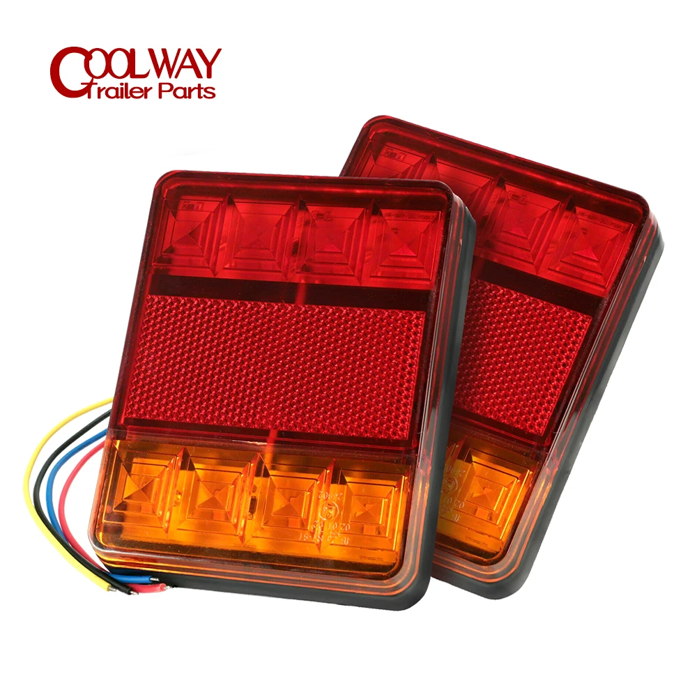 (2PCS/1PAIR) 12V Waterproof 8 LED Tail Light Rear Lamps Boat Trailer RV Parts Camper Accessories Caravan Components