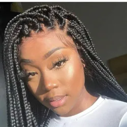 Synthetic Jet Black Twist Braids Wig Natural Synthetic Hair 26 Inches Long Braiding Heat Resistant Cosplay Wig With Baby Hair