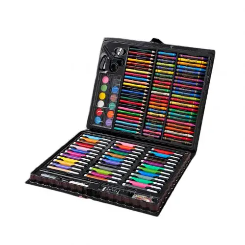 Черный 150pcs Children Kids Colored Pencils Children Painting Set Crayon Marker Pen Water Color Pens Drawing Tool Brush School Supplies - Цвет: Черный
