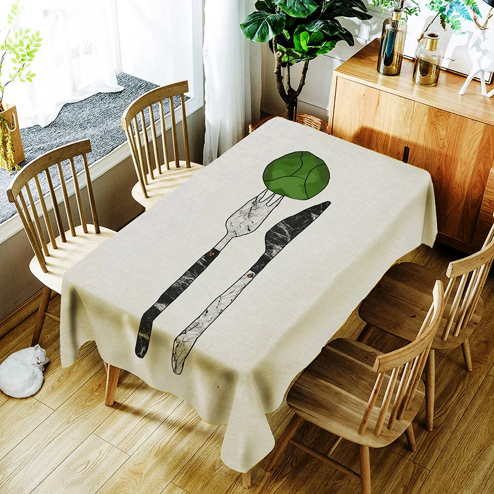 Tablecloth 3d Waterproof Table Cloth Rectangular for Dinner Home Kitchen Table Decorative Polyester Tea Table Cover