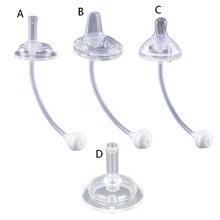 Boquilla de succión de boca ancha de silicona suave, cabeza de conversión para cuello ancho, biberón de alimentación, taza para beber, accesorios para pajita