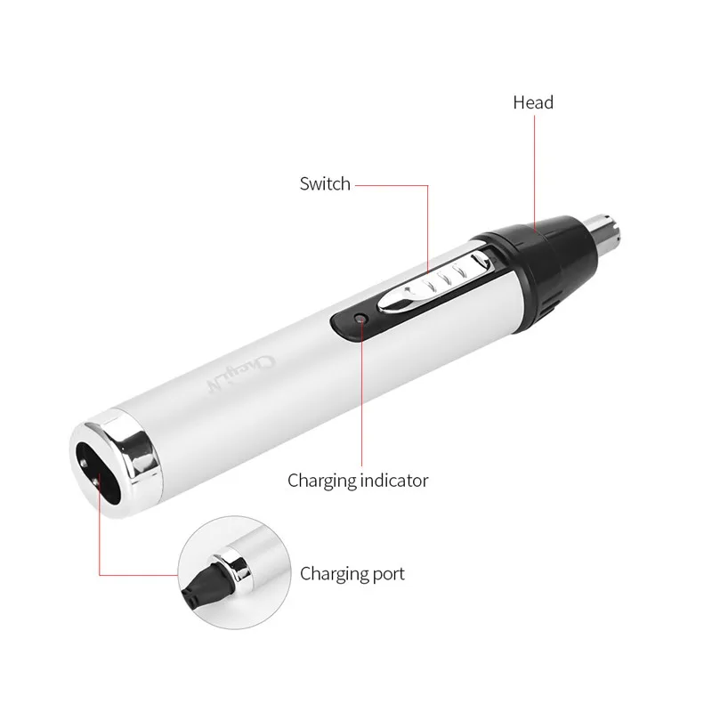 4 в 1 USB Перезаряжаемый триммер для ушей, носа, электробритва, бороды, лица, бровей, носа, ушей, волос, триммер, лезвие из нержавеющей стали, бритва