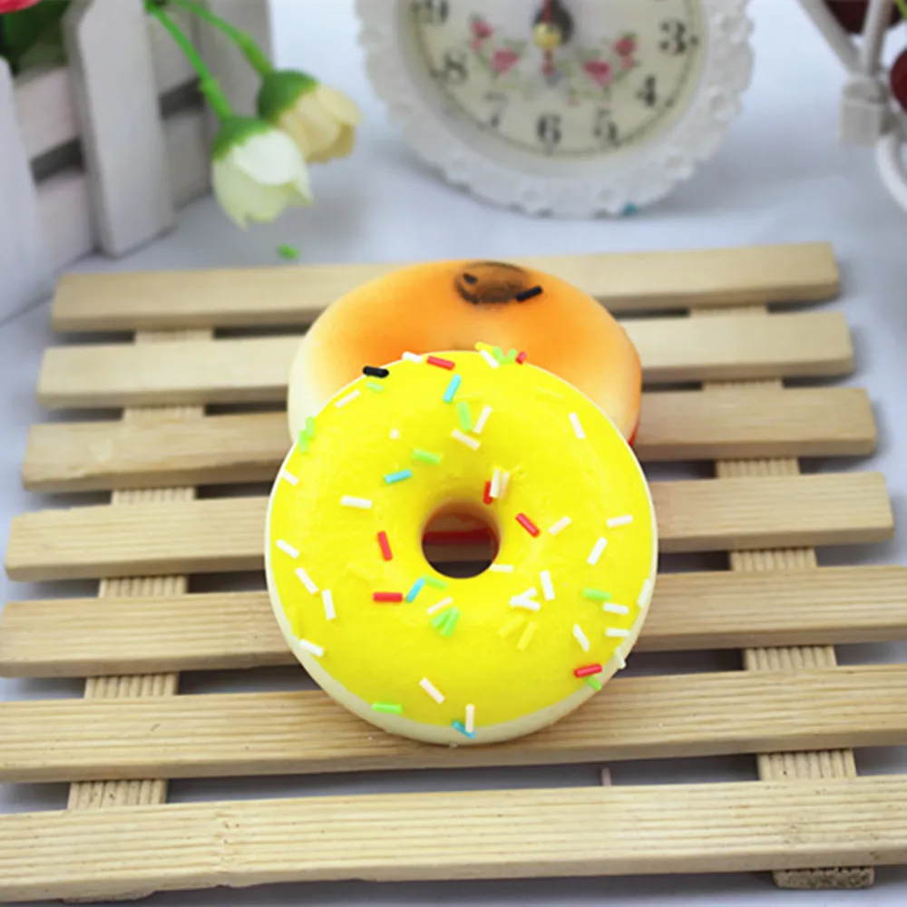 Simulation Donut Squeeze Toy Soft Colourful Doughnut Scented Slow Rising Toys childrens party decorations #A