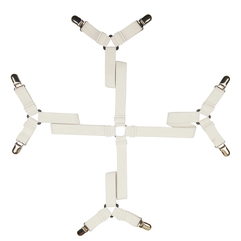 

Adjustable Bed Fitted Sheet Straps Suspenders Gripper Holder Fastener Four Straps Are Adjustable For Queen/king Size Bed Sheet