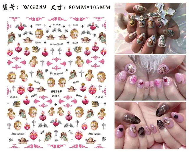 WG266-296 Summer Princess Ultra-thin Adhesive Nail Stickers Children's Girls Christmas Gifts 2021 New 3D Fashion Manicure Decals WG 289