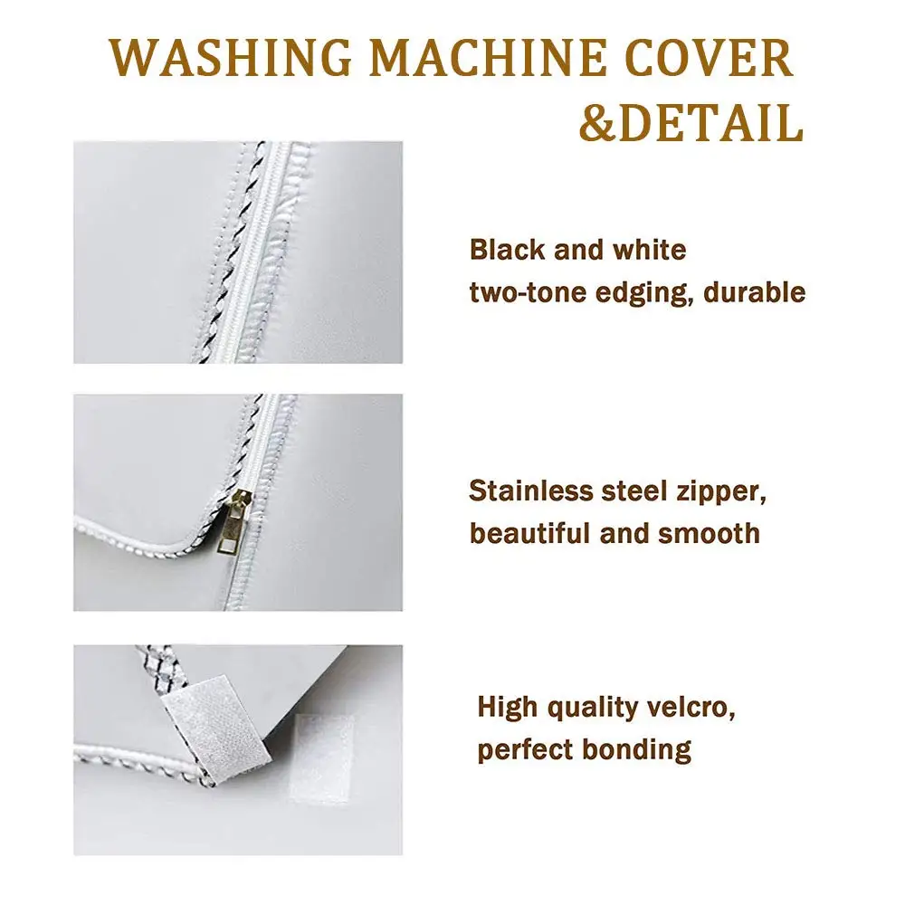  Washing Machine Cover Polyester Fibre Waterproof Front Load Laundry Dryer Cover Sunscreen Laundry S