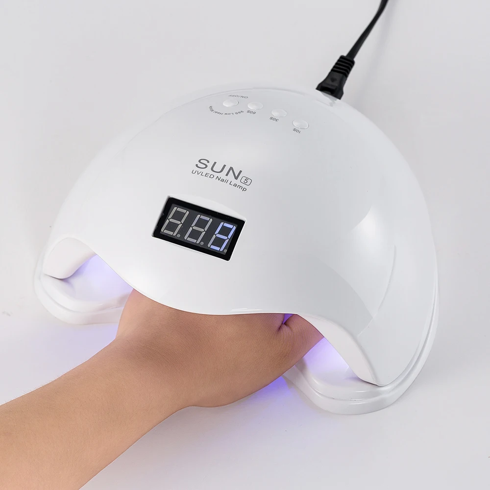  48W SUN 5 Lamp For Nail UV LED Nail Dryer Automatic Sensor LCD Time Display For Curing Gel Polish L