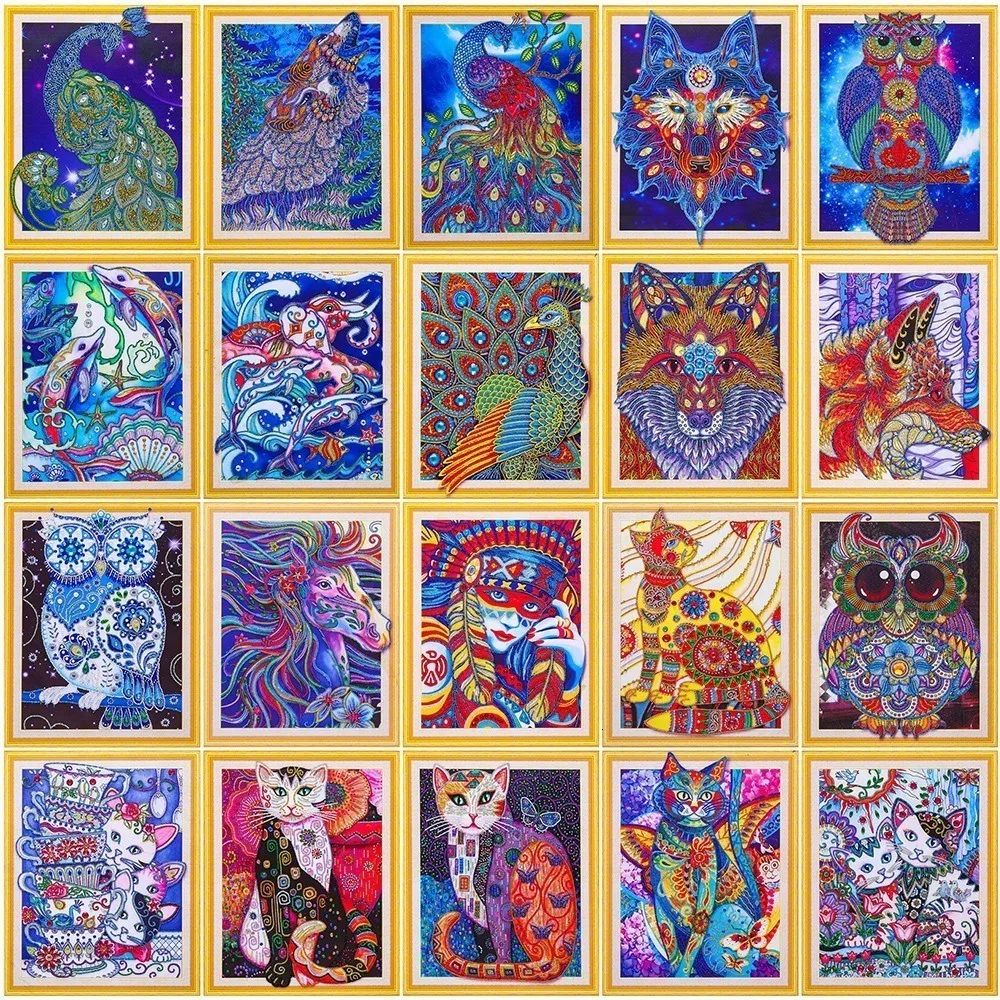 

AZQSD Diamond Painting Animal Series Owl Embroidery Special Shape Rhinestone Picture Diamond Mosaic Wolf Full Kits
