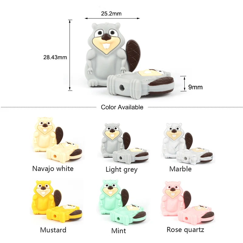 5PCS Mini Tier Silikon Blatt Koala Form Daisy Blume Zahnen Schmuck BPA FREI Schnuller Kette Baby Beißring Anhänger Halskette – Detail 18