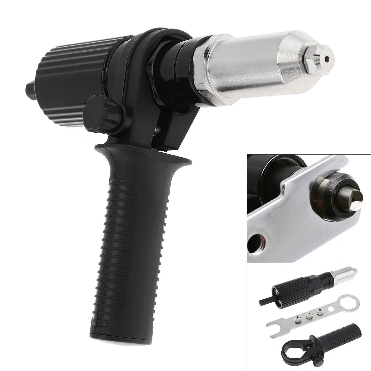 

Electric Rivet Gun Adapters Multifunction Nail Gun Riveting Tool Cordless Insert Nut Tool Riveting Drill Adapter High Quality