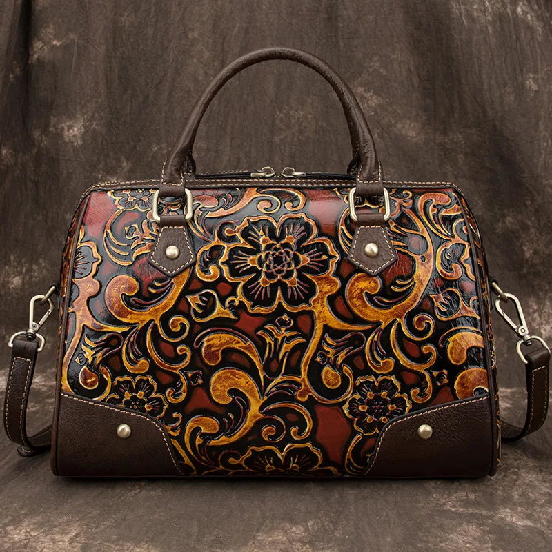 

2019 New Vintage Bag Women's Leather Handbag Large-capacity European and American Pillow Bag
