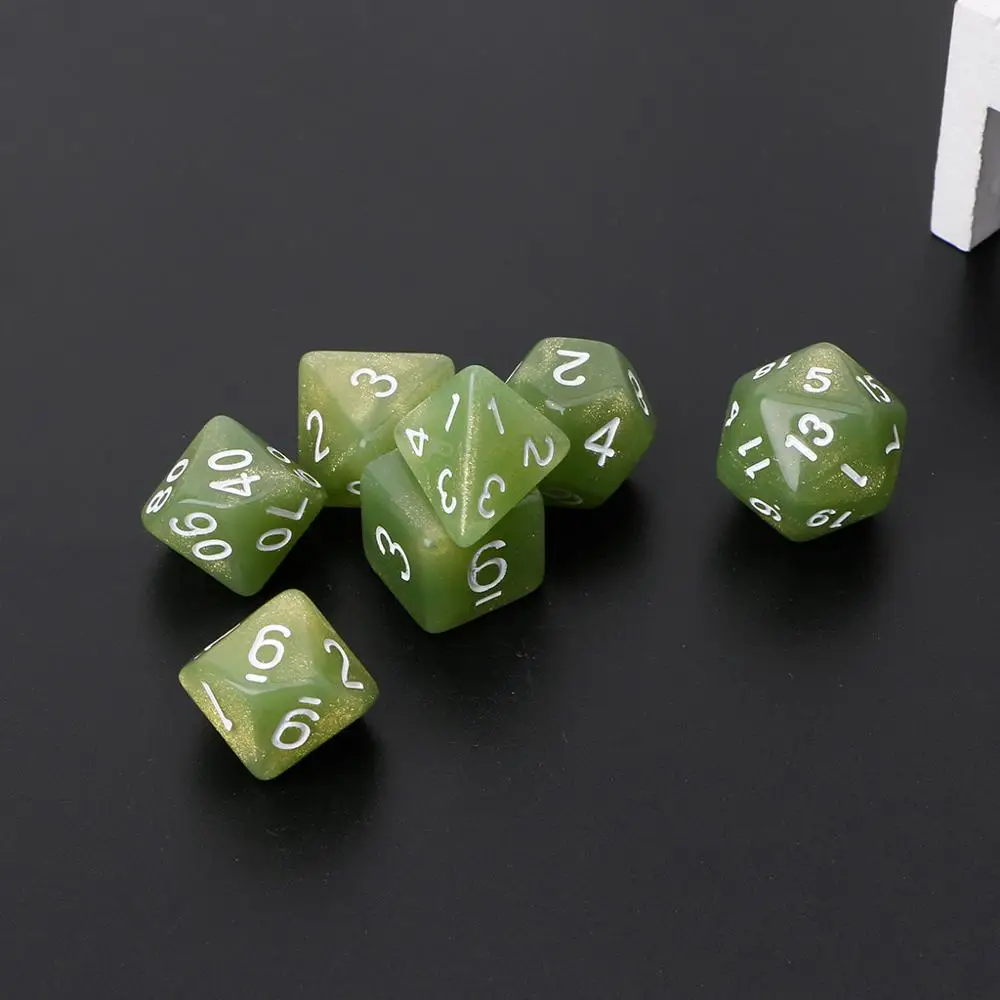 7 шт. мерцание многогранные кубики для Дракон Pathfinder D20 D12 2xD10 D8 D6 D4