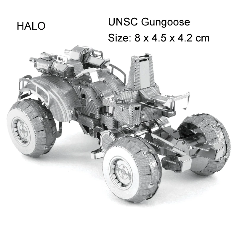 Дешевые 3D металлические головоломки HALO UNSC модели наборы DIY лазерная резка головоломки модель Развивающие игрушки для взрослых детей - Цвет: UNSC Gungoose