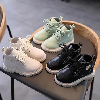 

Autumn Winter Children Boots Girls Boys Leather Zip Rubber Ankle Martin Boots Fashion Baby Boys Girls shoes For Kids Boots 21-30