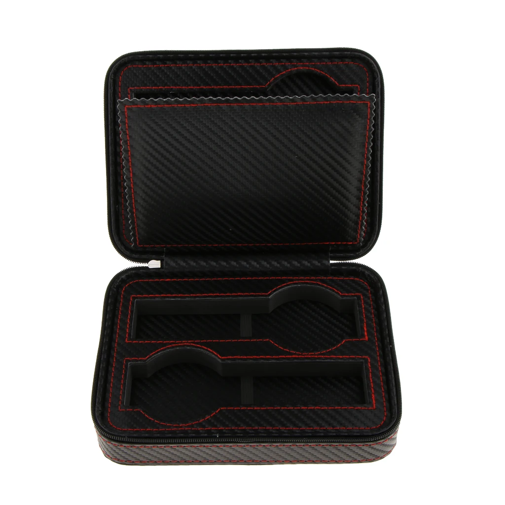 PU Leather Watch Display Box Zip Case Portable Travel Storage Wristwatch Organizer