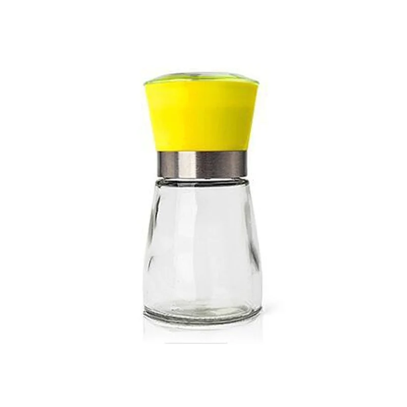 Yellow Ручная мельница для перца, круглая бутылка, регулируемая домашняя кухня, предметы ручного инструмента - Цвет: Yellow