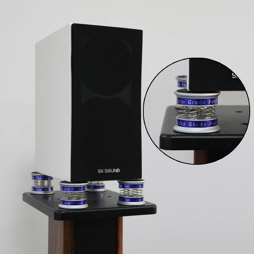 High Quality Preffair Black/silver Aluminum Spring Speakers Spikes