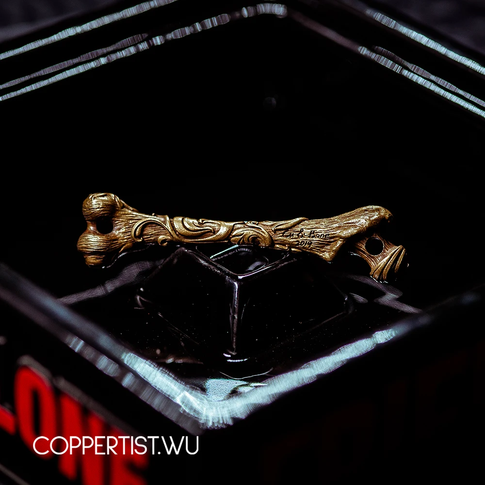 Coppertist. wu узорчатый костяной бронзовый брелок латунный брелок для ключей ручной работы Золотое модное кольцо для ключей с сумочкой кулон ручной работы