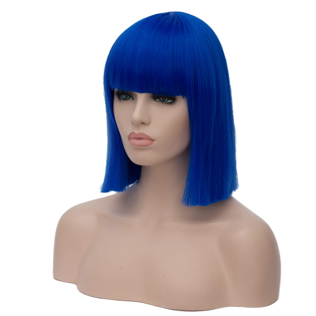 Similler для женщин короткие парики синтетические волосы прямые боб парик для косплея термостойкие синий черный красный темно-зеленый фиолетовый