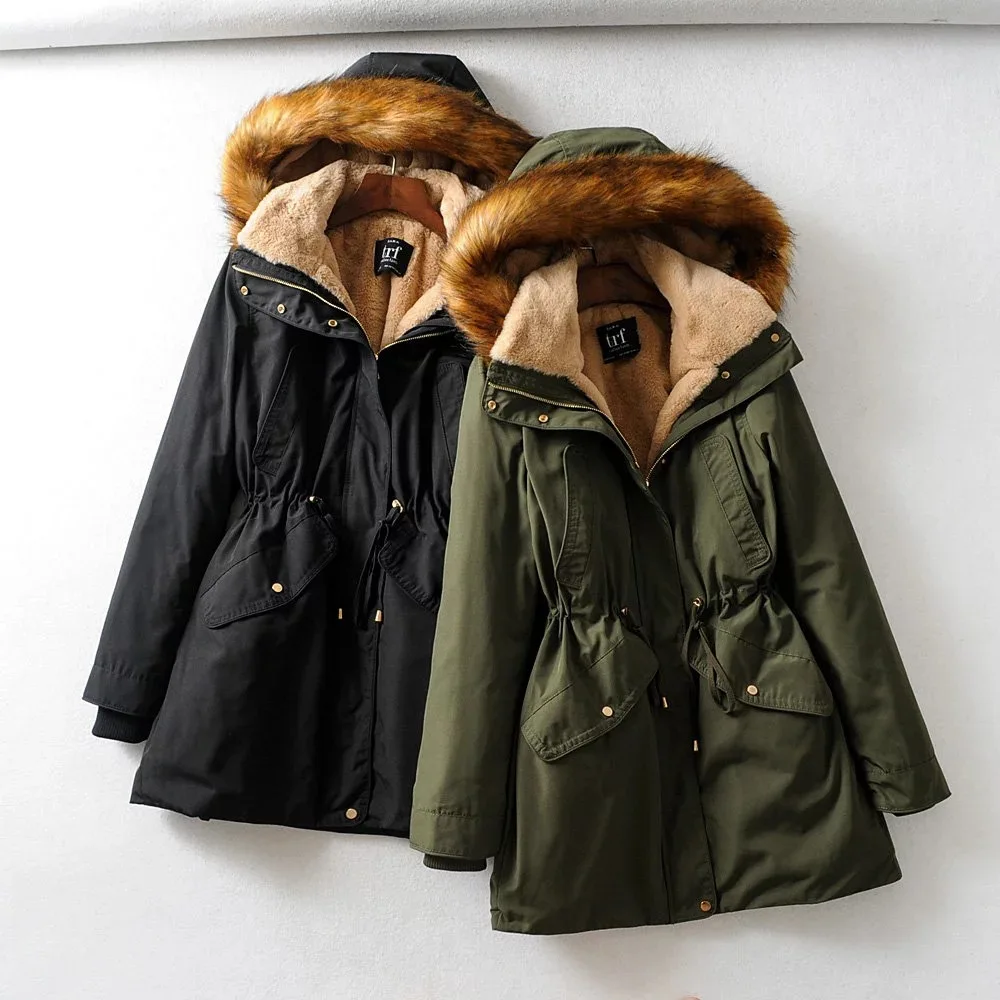JAKET PARKA WANITA - JAKET WINTER - JAKET BULU HOODIE - WINETR COAT BIG SIZE READY STOCK