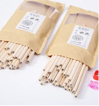 

30 Triangular Log HB Pencil Bags With Pencil Sharpener And Pencil Holder Environmental Pencils