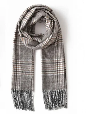 YMi dark gray plaid Зимние Детские шарфы, клетчатый теплый шарф, толстый шарф-сетка с имитацией кашемира для мальчиков и девочек - Цвет: YMi dark gray plaid