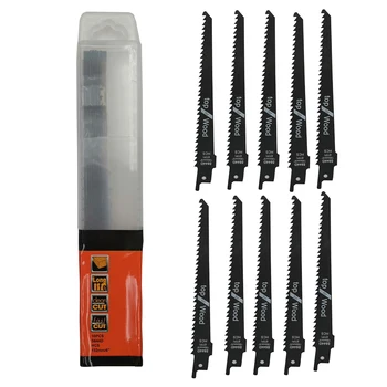 

10pcs High Carbon Steel Reciprocating Saw Blade Set Straight Plastic Wood Cutting Jig Saw Jigsaw Blades for Woodworking Tool