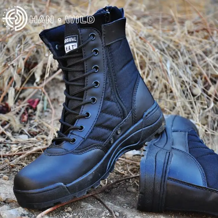 

2024 Outdoor Tactical Boots Men Boots Safari Desert Military Waterproof Hiking Shoes Men Sneakers Non-slip Sports Combat Boots