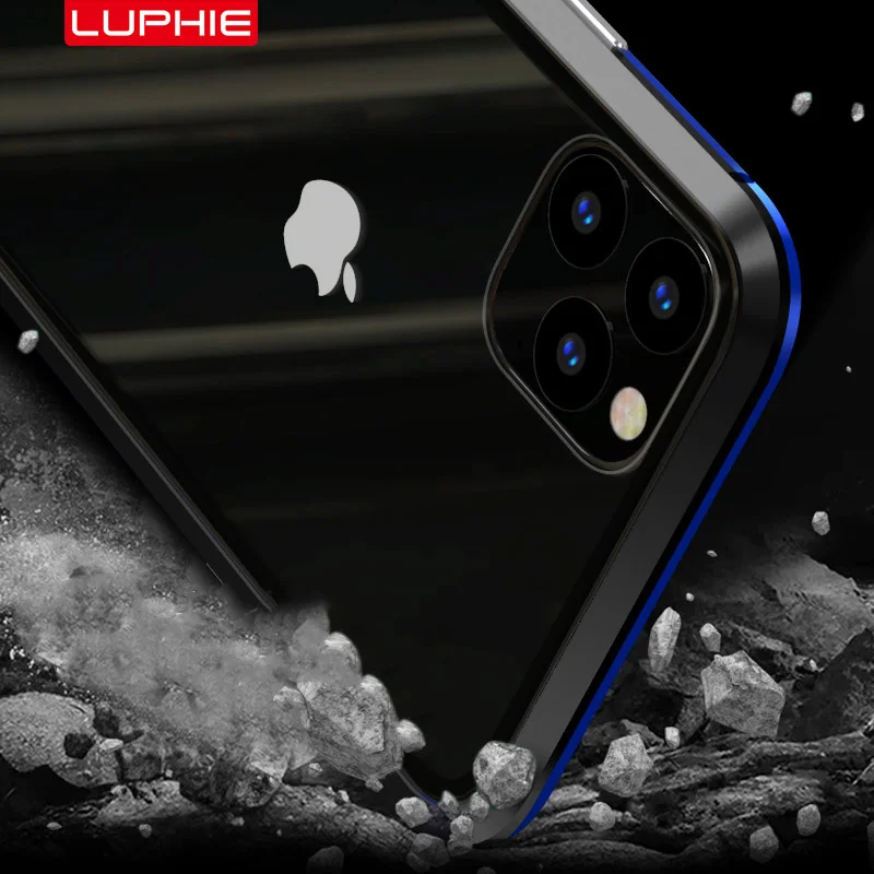 Магнитный чехол для iphone 11 Pro Max, чехол 360, передняя задняя прозрачная стеклянная крышка, металлический бампер 360 для iphone 11 Pro, роскошная Броня